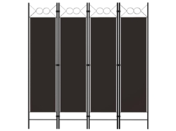 Vidaxl Divisória De Quarto Com 4 Painéis 160x180 Cm Castanho