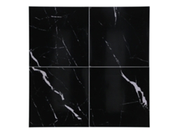 4pcs Adesivo De Pavimento Pvc Grosso À Prova Dágua Autoadesivo Para Cozinha Banheiro (30x30cm Dlsf01 Preto)