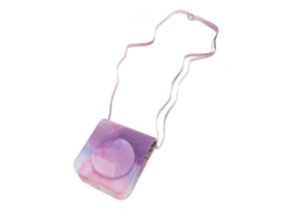 Bolsa Protetora para Mini Câmera Instantânea, Estojo de Pu com Alça de Ombro Ajustável para Câmera Fujifilm Instax Mini 12, Rosa choque. ELECTVAULT1