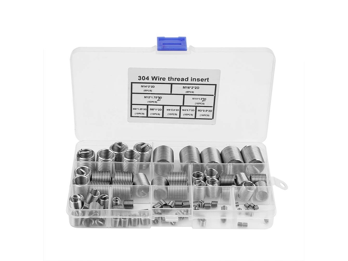 Insertos De Reparo Rosca, 80 Peças, M3, Em Aço Inoxidável Ss304, Para