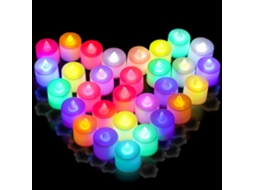 (96 Velas Led Redondas E Multicoloridas) Sem Chama, Suporte Eletrônico Para Velas Alimentado Por Bateria, Adequado Para Uso Interno.