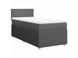 Cama com Molas/colchão 90x190 Cm Tecido Cinza escuro MAISON EXCLUSIVE