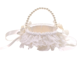 Cesta de Casamento para Meninas com Alça e Laço, Decoração para Casa SFUSHOS