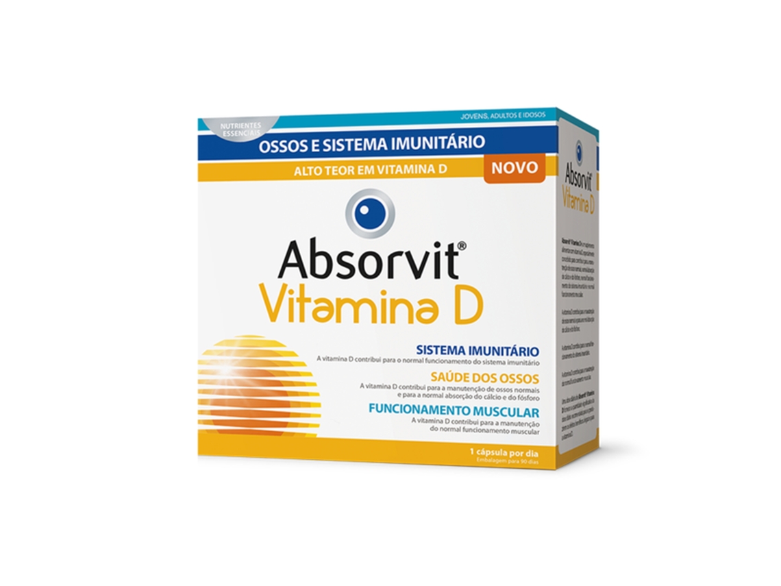 Vitamina D Ossos e Sistema Imunitário 90 Cápsulas ABSORVIT