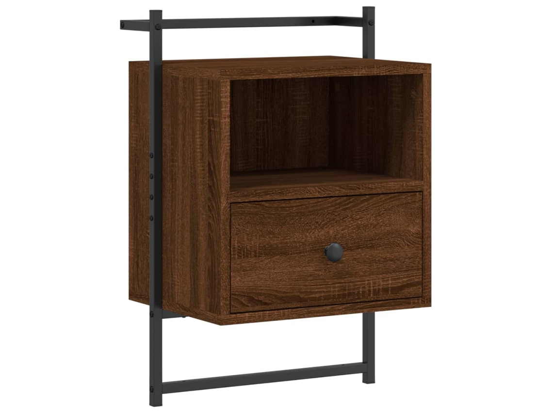 Mesa Cabeceira Parede Derivados de Madeira Carvalho Castanho MAISON EXCLUSIVE (40x30x61 cm)