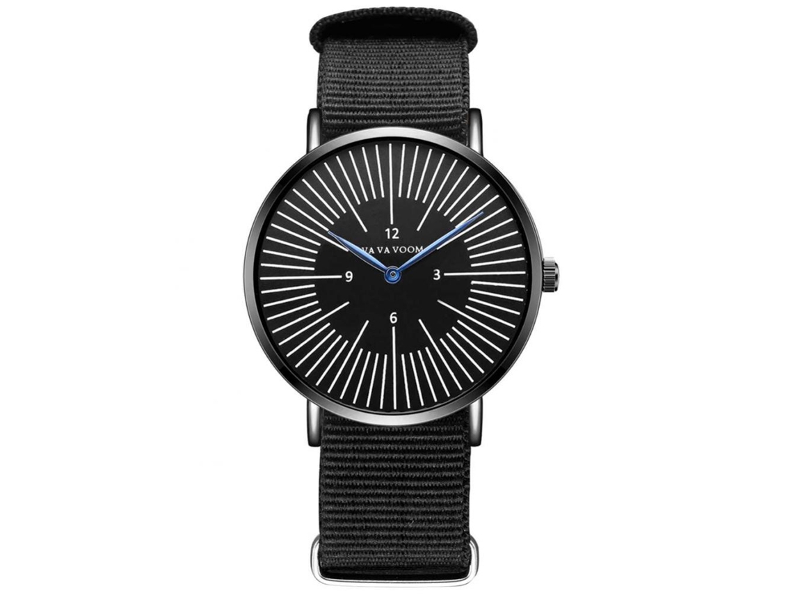 Relógio de pulso masculino Vava Voom, estilo fashion, com movimento de quartzo e pulseira de nylon.