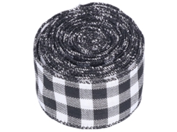 Fita De Natal 5m Com Borda Fio Tartan Decoração Embalagem