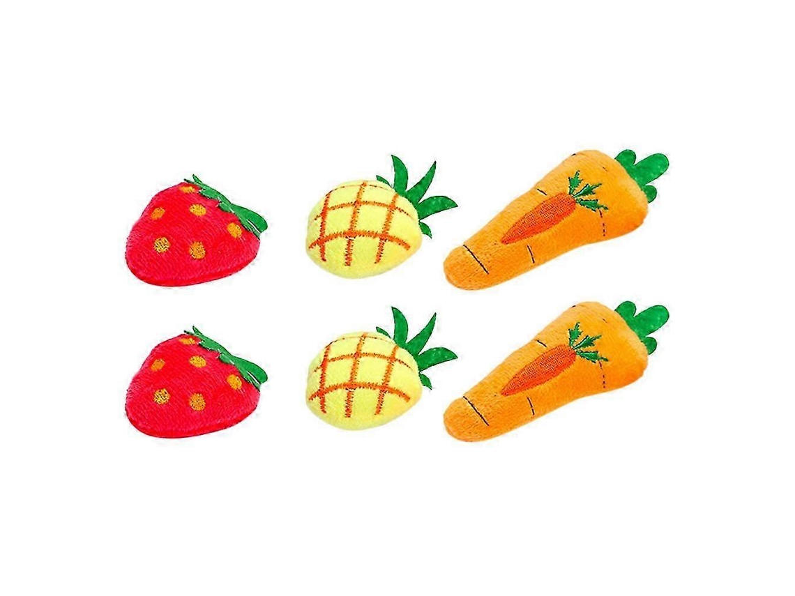 Peças Brinquedos Frutos Macios Abacaxi Cenoura Gatos Brincar Morder