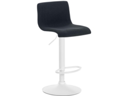 Banco de bar Hover em tecido preto/metal fosco branco CLP