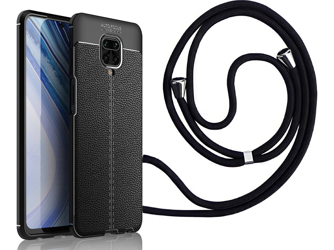 Capa Redmi Note 9S Rugged Leather com Fita Preto
