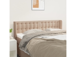 Vidaxl Cabeceira Cama Abas Couro Artificial 147x16x78/88 Cm Cappuccino