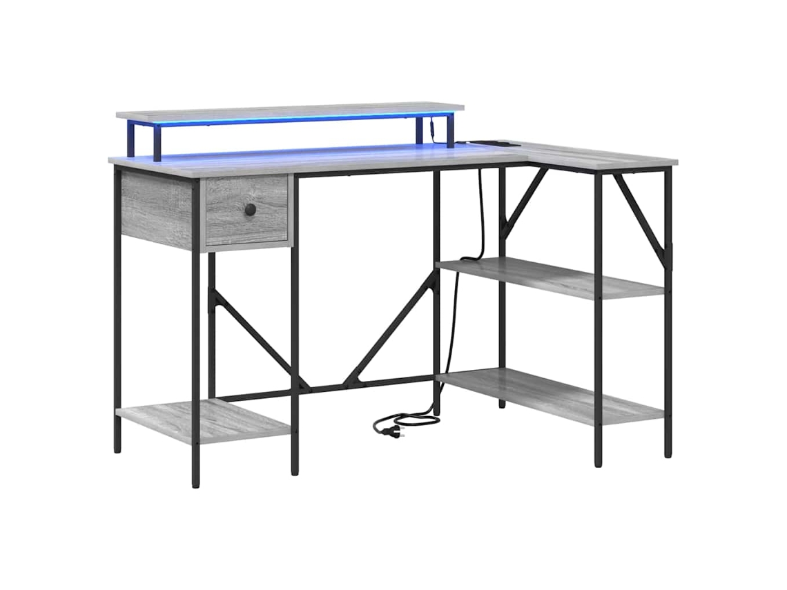 Conjunto 1 Mesa Moderna Vidaxl Cinzento Derivados De Madeira (120 X 79 X 86,5 Cm)