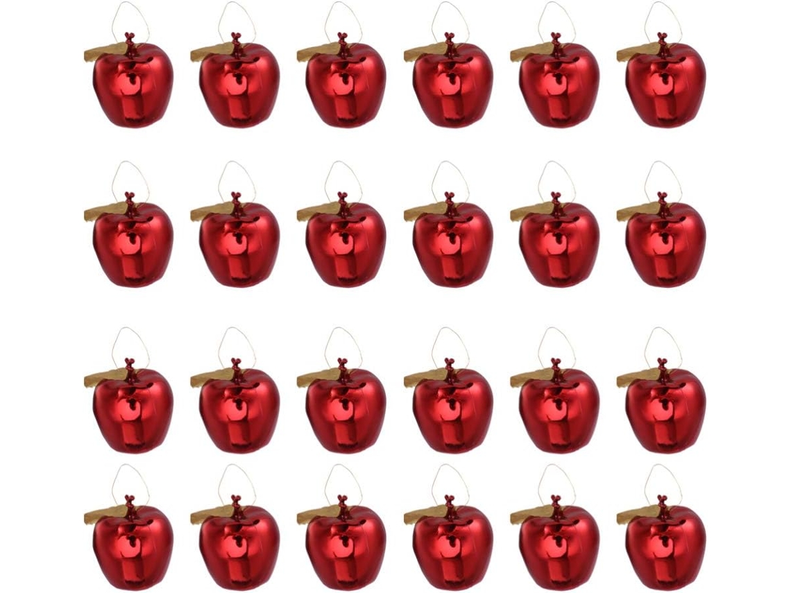 Peças De Árvore De Decoração Suspensos Pommes Rouges Simulação Em Plástico Pomme Pendentif Iassable Boules