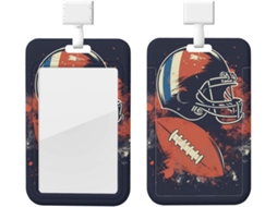 Porta Crachá De Futebol Americano Com Cordão, Capa Plástica Impermeável, Estojo Crachá, Ideal Trabalho