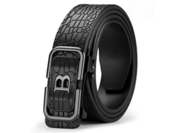 Cinto De Pele Pu Masculino Yuysan, Comprimento 120 Cm, Wy20 - Preto