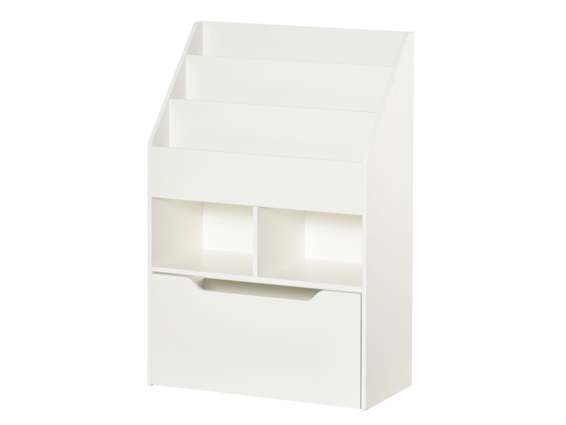 Estante Infantil BTFORUS com Gaveta 3 Nichos e 2 Prateleiras Abertas organizador para Quarto de Criança Ou Sala de Brinquedos branco (60x29.9x90 cm)