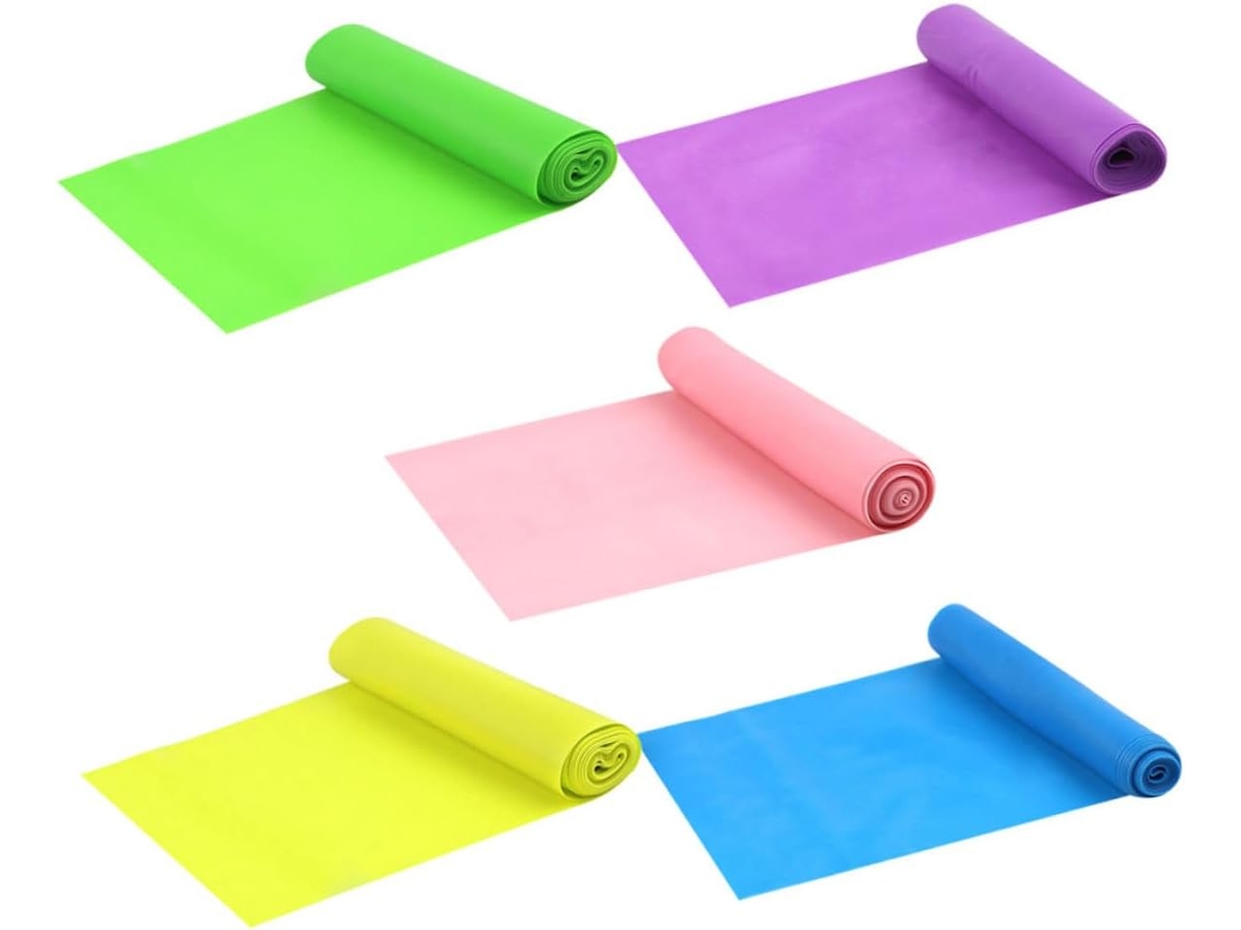 Conjunto De 5 Faixas Resistência Para Exercícios, Ioga E Fitness, Ideais Academia Em Casa