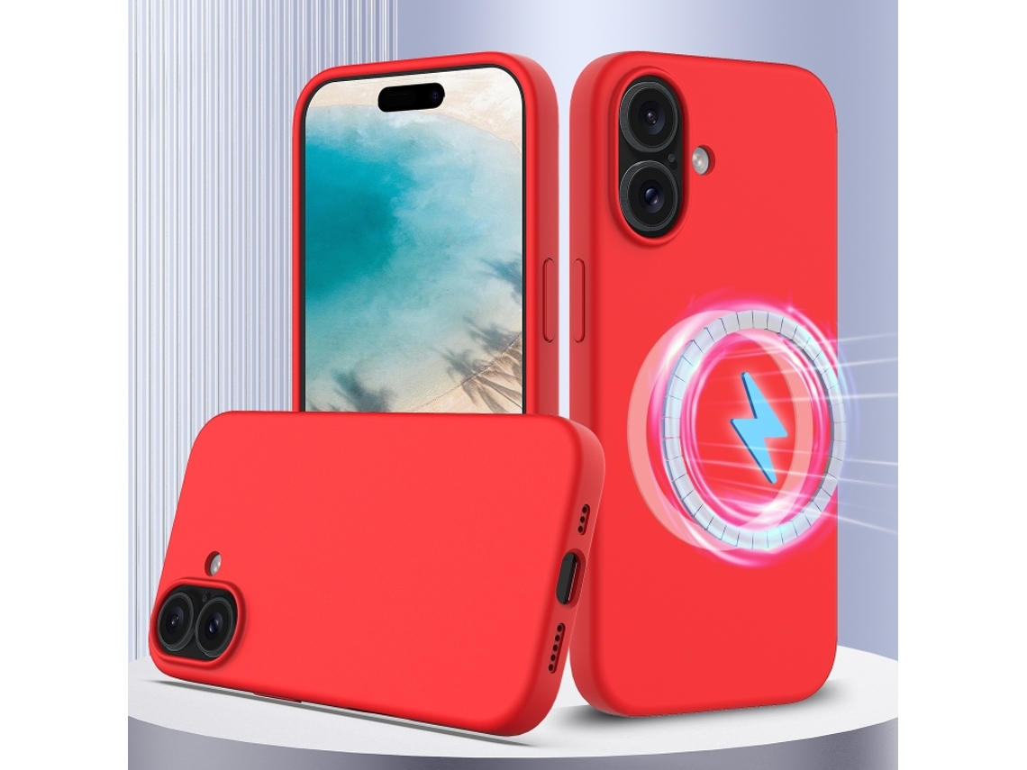 Capa De Silicone Com Magsafe Para Iphone 16 Plus - À Prova De Choque E Resistente A Quedas