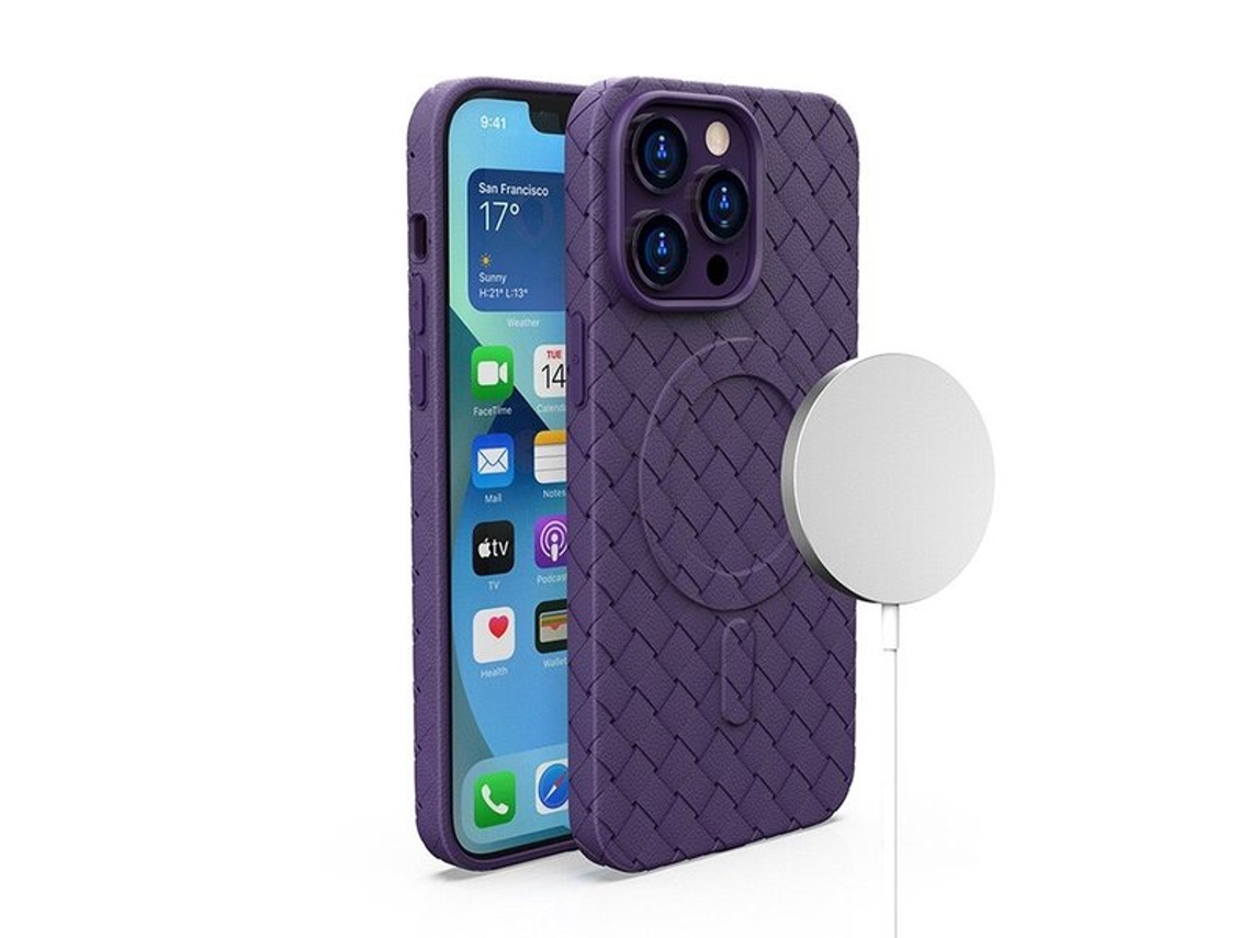 Capa Com Magsafe Para Iphone 14 Pro, Capa De Tecido, Roxavayotoy