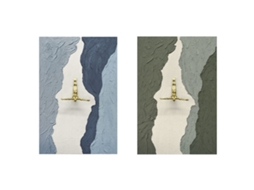 Pintura Home Esprit Azul Castanho Homem Moderno 80 X 3,5 X 120 Cm (2 Unidades)