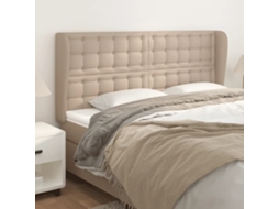 Cabecero de cama con lengüetas de cuero artificial. 163 x 23 x 118/128 cm. Color capuchino.