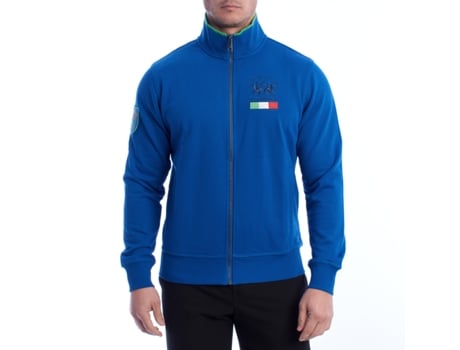 Sweatshirt De Homem La Martina Fecho Éclair Azul (m)