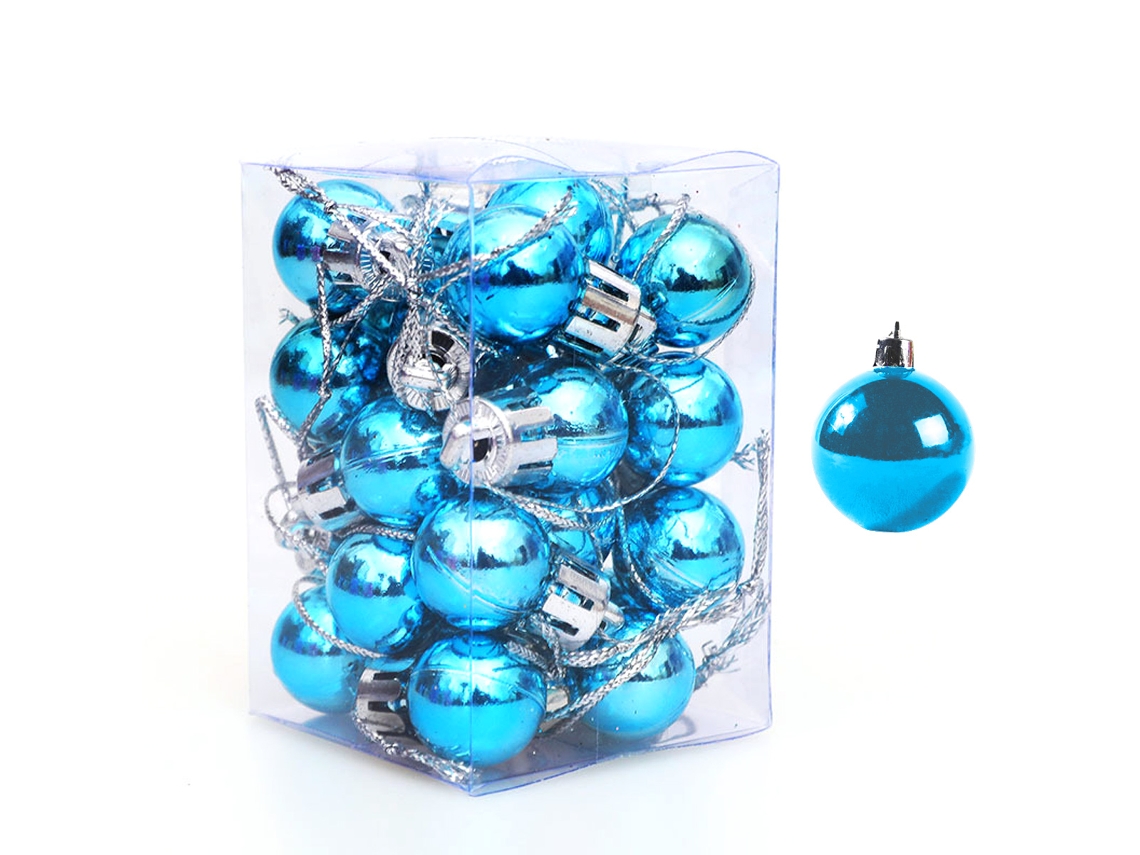 Conjunto de Enfeites de Árvore de Natal TUSERXLN Plástico Azul - 24un (2 cm)