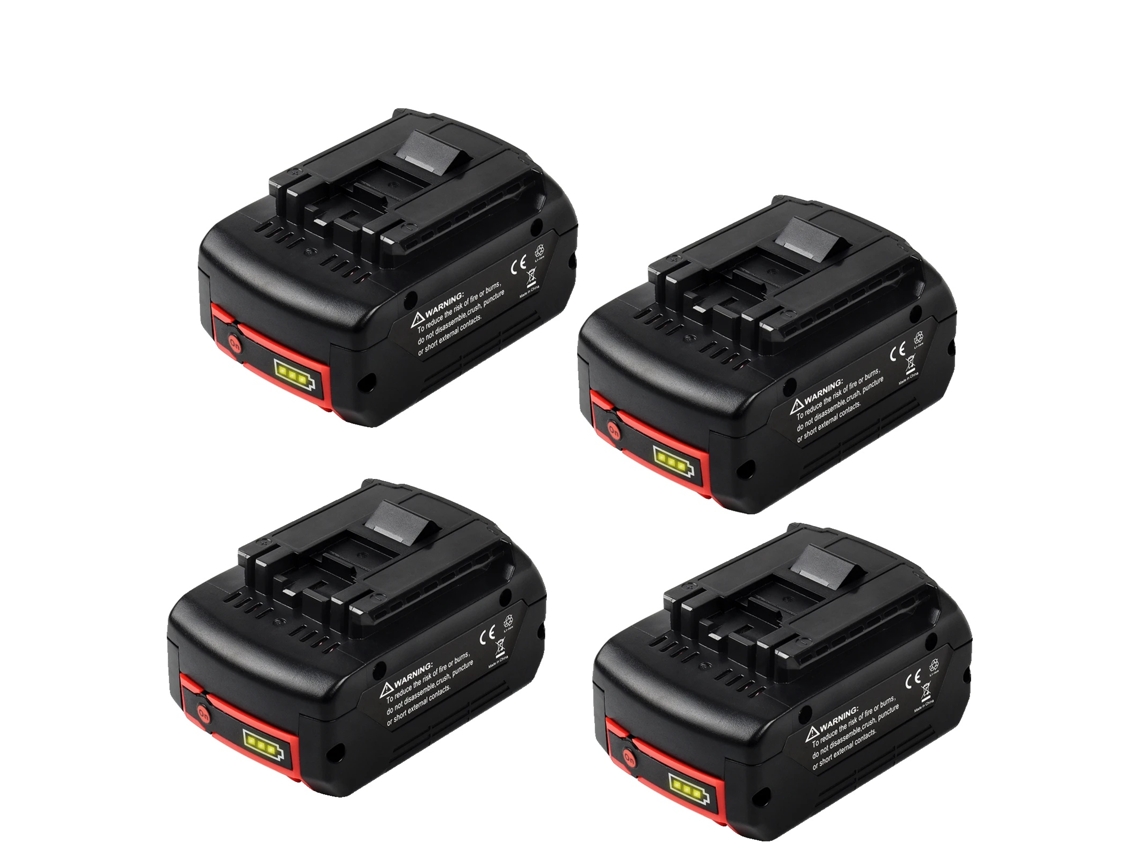 Bateria De Reposição Bosch 18v, Capacidade De 6.0ah, Indicador Led, 4pack 6000mah Oem