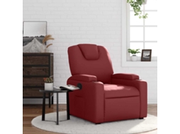 Vidaxl Poltrona Reclinável Couro Artificial Vermelho Tinto