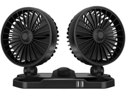 Iplusmile Ventilador De Carro Leve, Recarregável Via Usb, Com Duas Cabeças, Em Abs, Para Veículos E Viagens, Com Rotação