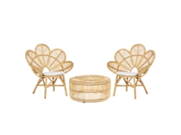 Conjunto bistrô BELIANI Florentine / limni de Rattan/vime Natural 95x68x107