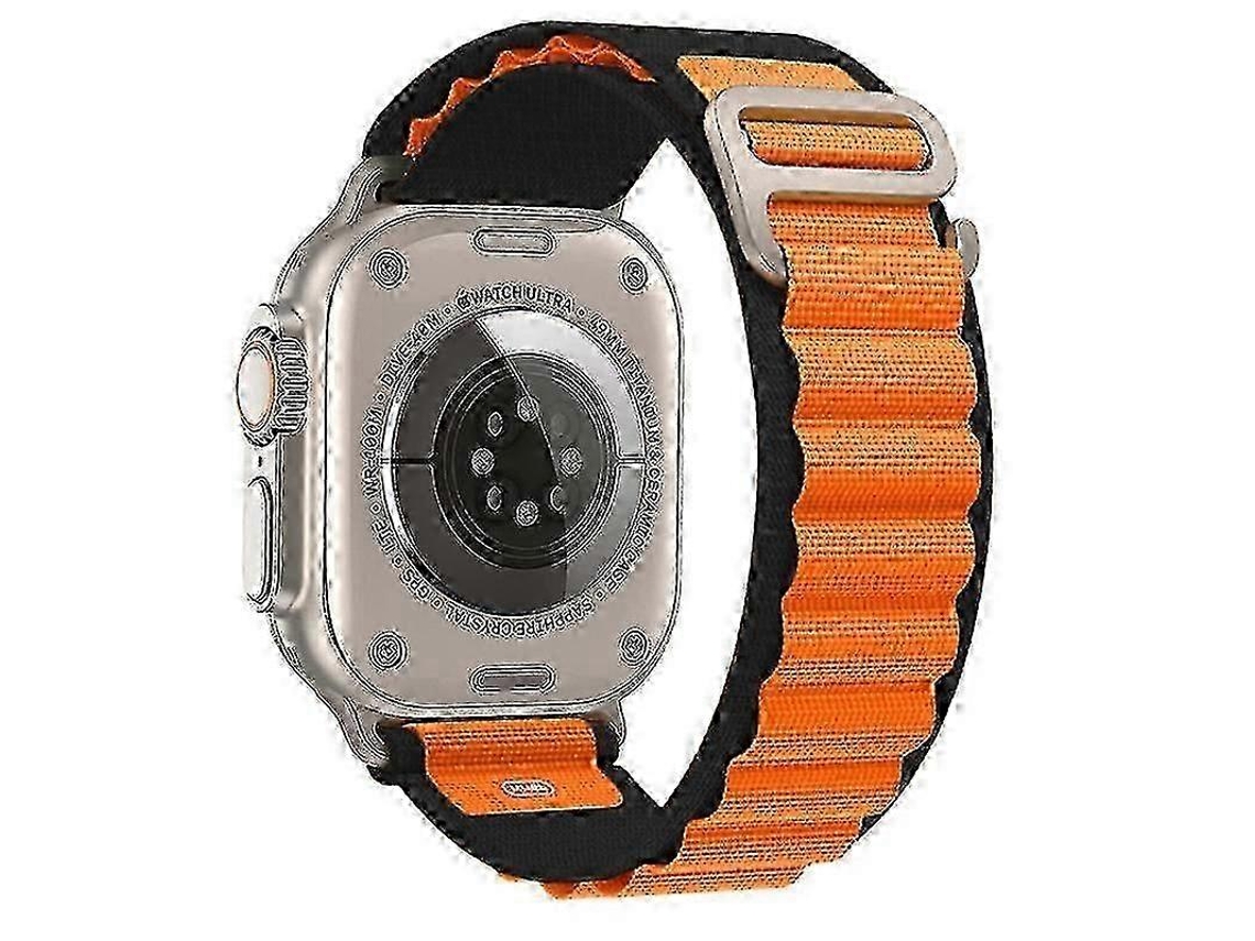Pulseira De Relógio Nylon Alpine Loop Ajustável, Compatível Com Apple Watch, Laranja E Preto