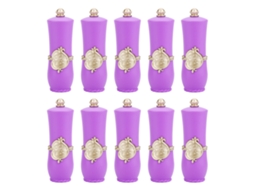 10 Peças De Tubos Vazios De Batom E Bálsamo Labial Roxos Para Diy, Material Abs Durável
