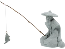 Estátua de Pescador em Resina, com Detalhes Delicados e Decoração Tradicional Chinesa, para Aquários e Bonsai, Perfeita CHABERLU