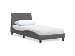 Vidaxl Cama com Colchão Hanko 80x200 Cm Tecido Cinzento escuro