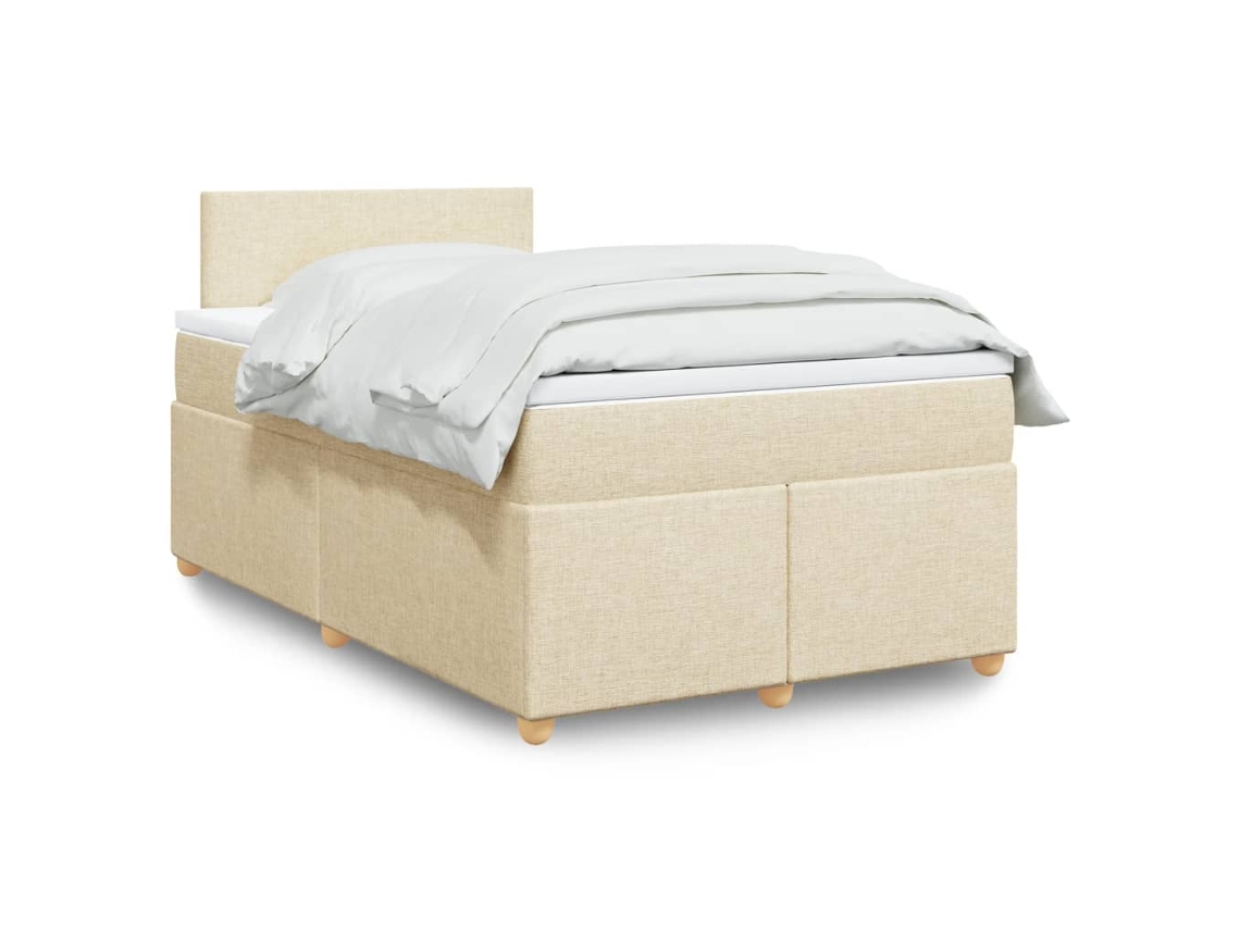 Vidaxl Cama Boxspring Com Colchão 120x190 Cm Tecido Cor Creme