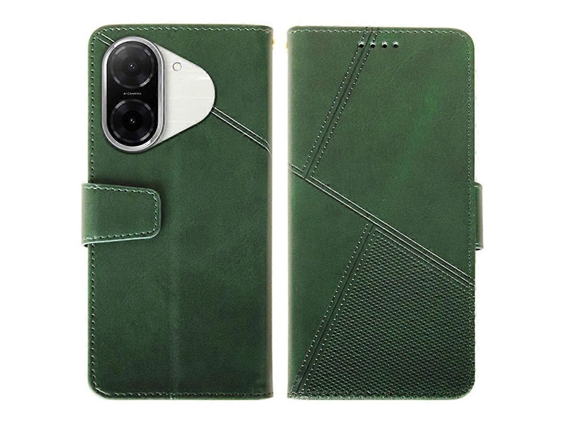 Capa De Couro Tkdaddy Idewei Para Xiaomi Redmi A5 Nfc (eu) (173,45 Mm) Com Suporte E Textura De Bezerro Verde