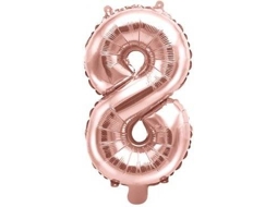 Balão PARTYDECO número 8 Foil 35cm Rose Gold