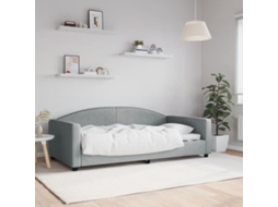 Vidaxl Sofá-cama 100x190 Cm Tecido Cinzento-claro