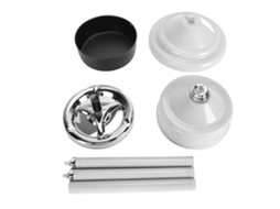 Cinzeiro de Pé Autolimpante com Altura Ajustável Detachável para Interior Exterior Branco