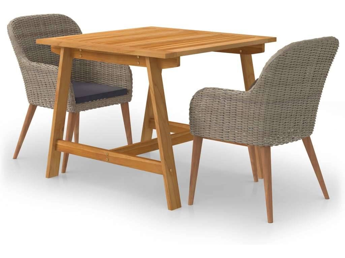 Dining Set, Dining Sets Vidaxl Marrom Rattan / Vime (n/a)