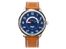 Relógio masculino de quartzo com pulseira de couro PU, à prova d'água, com data, dia da semana, mostrador redondo e estilo casual moderno.