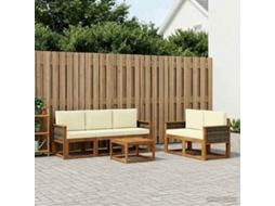 Vidaxl Conjunto De Sofás Para Exterior 6 Unid. Natural E Creme