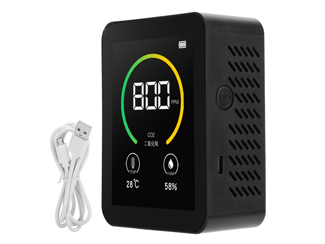 Detetor De Qualidade Do Ar Interior (display Digital Lcd, Monitorização Em Tempo Real De Co2)