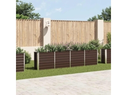 Vidaxl Canteiro Jardim Elevado 320x40x77 Cm Aço Galvanizado Castanho
