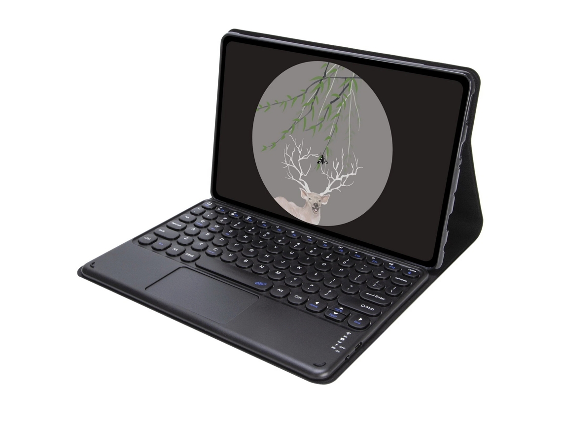 Capa Com Teclado Bluetooth Para Lenovo Idea Tab 11 Com Layout Pt, Teclas Redondas, Preto Elysve