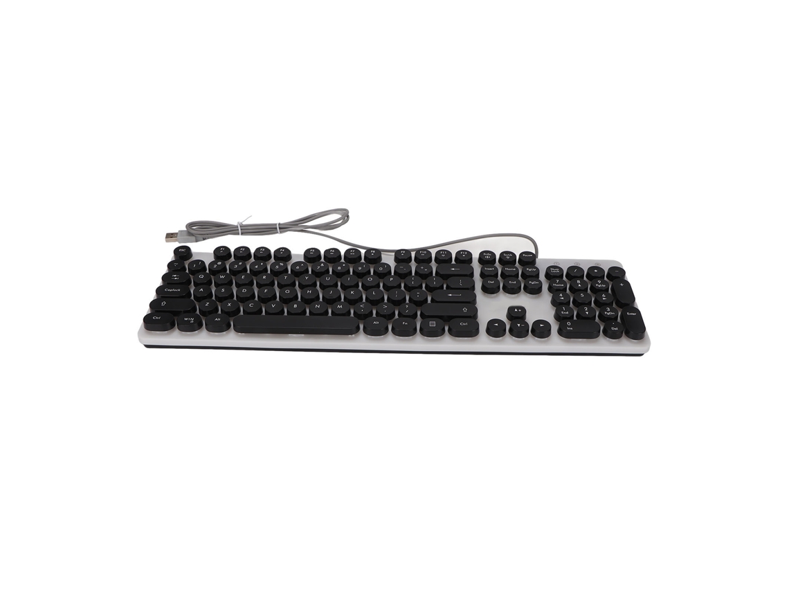 Teclado Mecânico para Jogos RGB Retro USB 104 Teclas com iluminação ajustável para PC e Laptop com MARCA