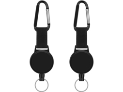 2026rebe 2 Peças de Portainsígnias Retráteis de Metal Clips de Licenças (preto)