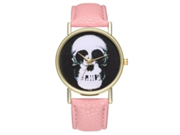 Reloj De Cuero Pu Para Mujer Y Hombre Dial Redondo Reloj De Pulsera Casual De Cuarzo Rosa