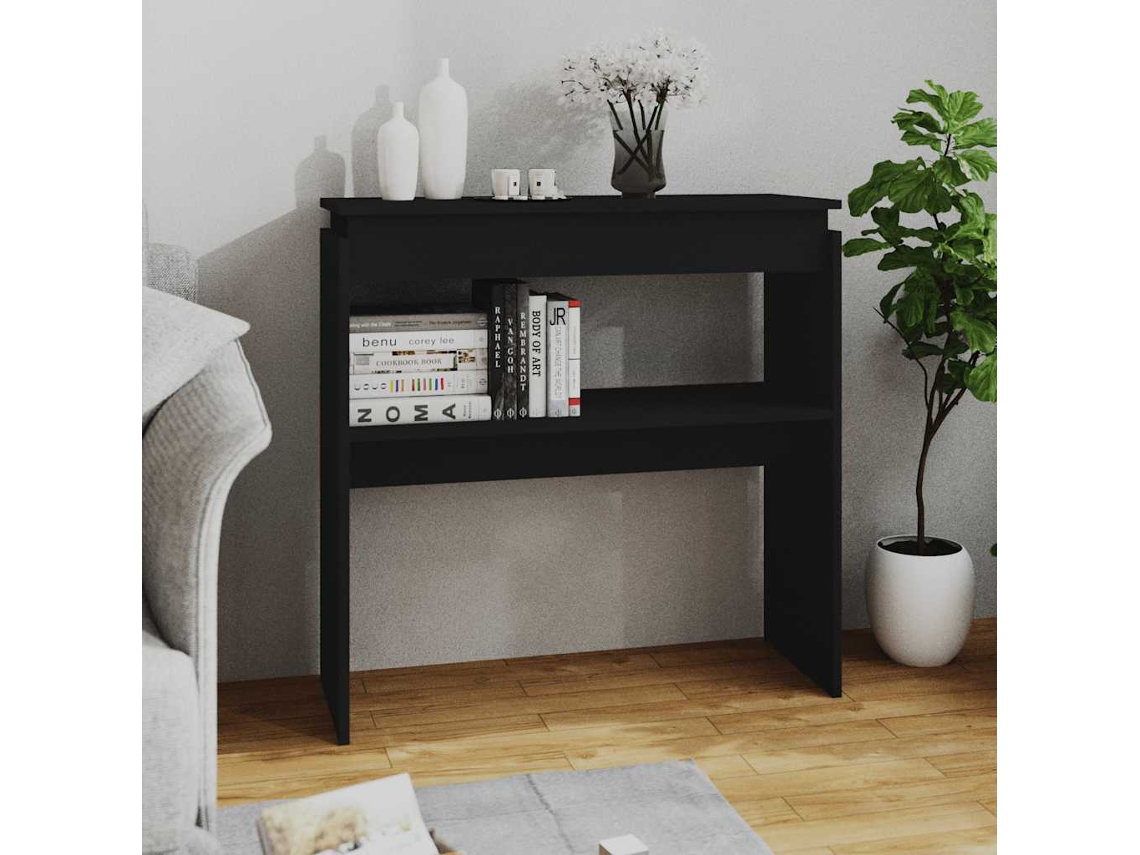 Vidaxl Mesa Consola 80x30x80 Cm Derivados De Madeira Preto